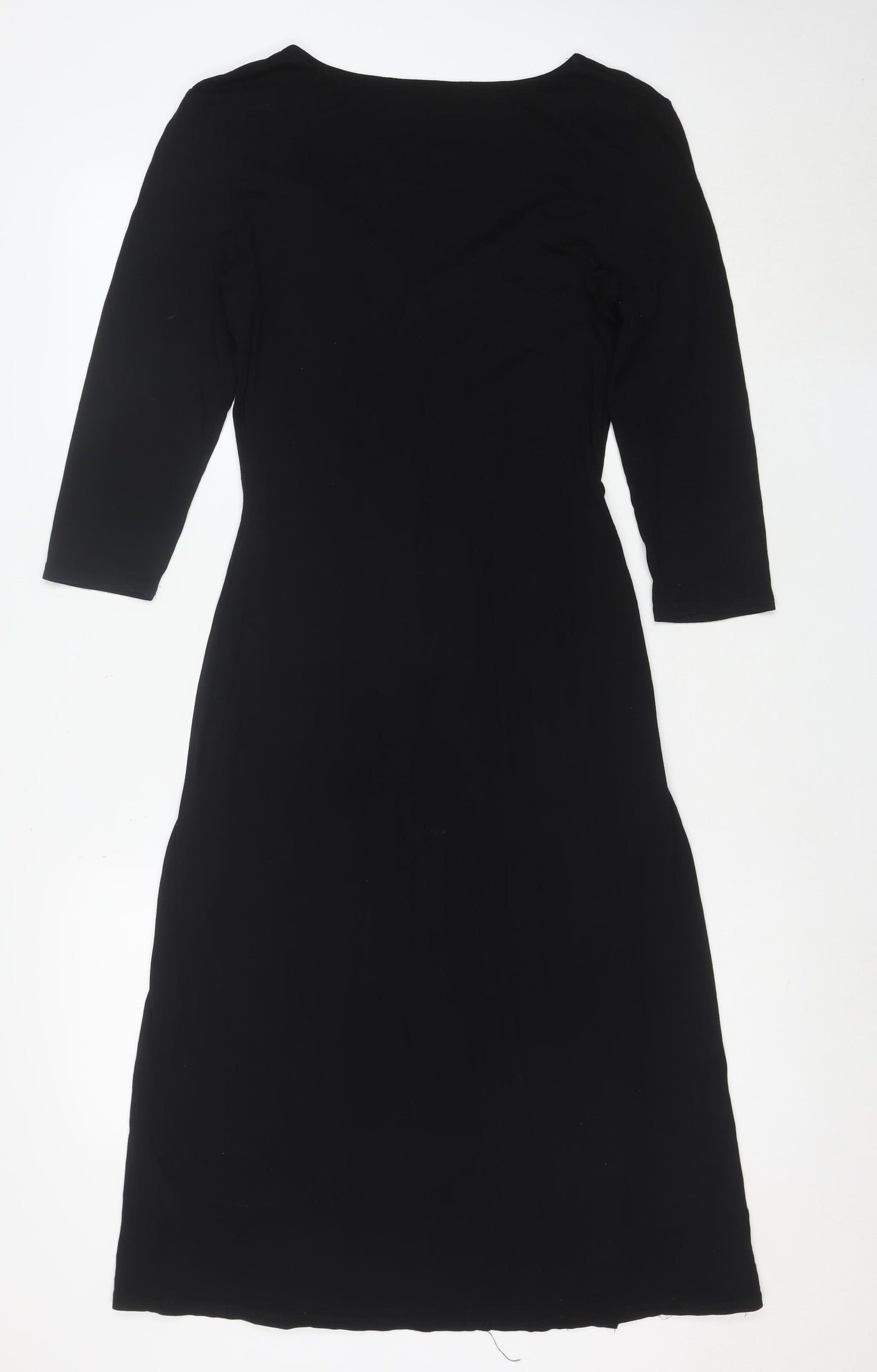 Next Women's Black V-Neck Bodycon Dress Size 10 3/4 Sleeve