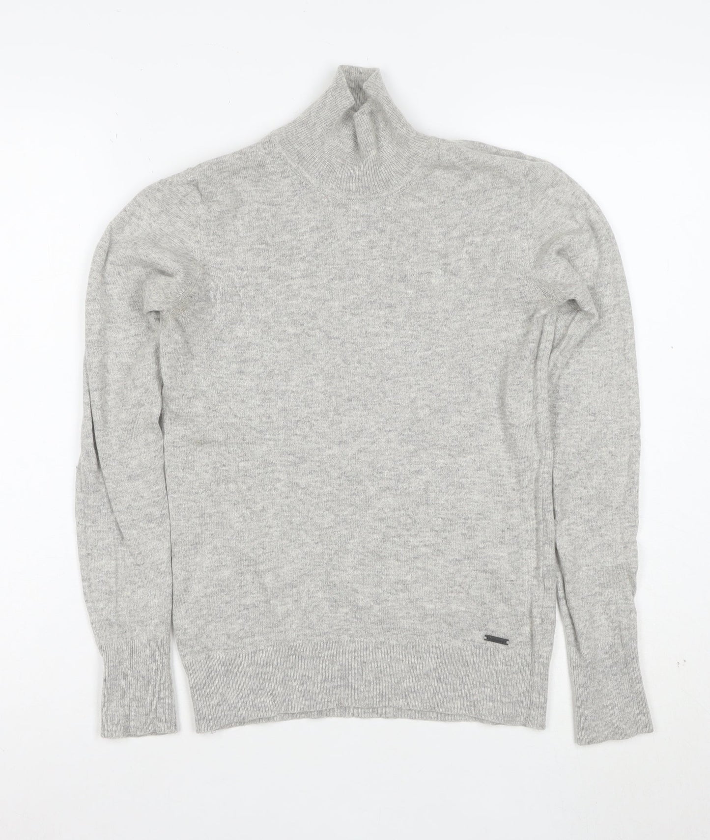 Superdry Women Grey Roll Neck Wool Blend Jumper XS