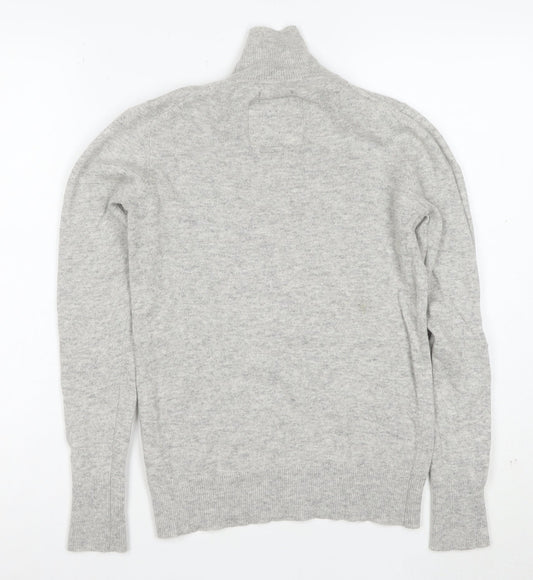Superdry Women Grey Roll Neck Wool Blend Jumper XS