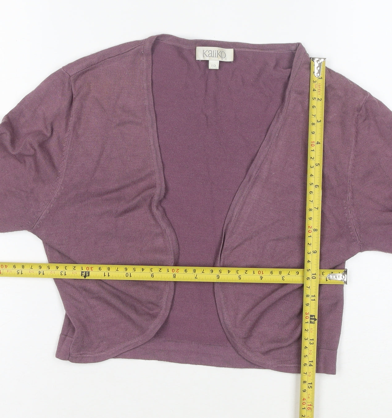 Kaliko Womens Purple Size 10 Long Sleeve Shrug Cardigan