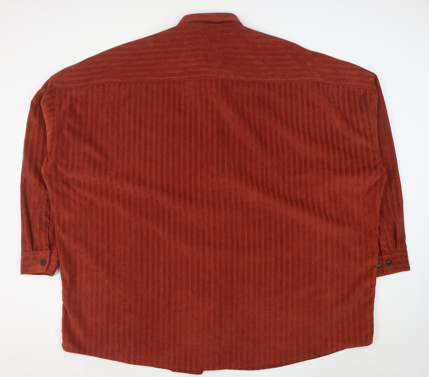 ASOS Men’s Brown Corduroy Striped Button-Up Shirt 2XL Relaxed Fit