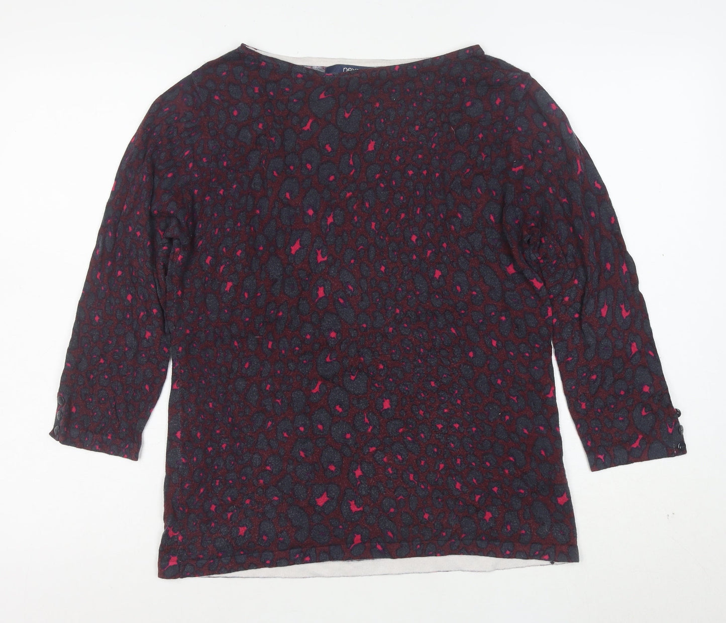 Next Women’s Multicoloured Animal Print Blouse UK 14 Cotton Blend