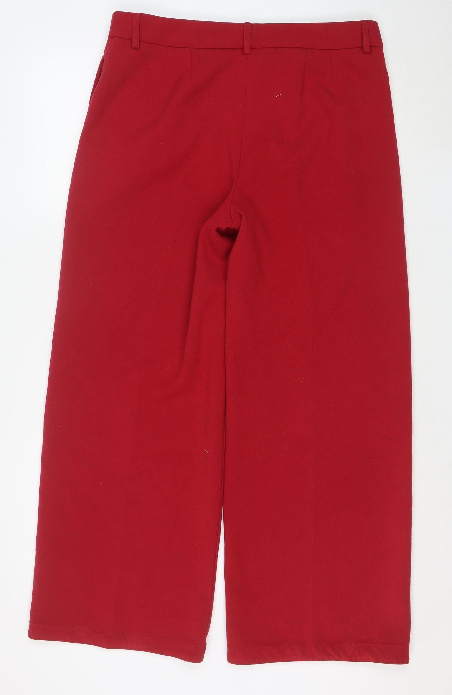 Marks and Spencer Women Red Cropped Trousers Size 14 Regular Fit