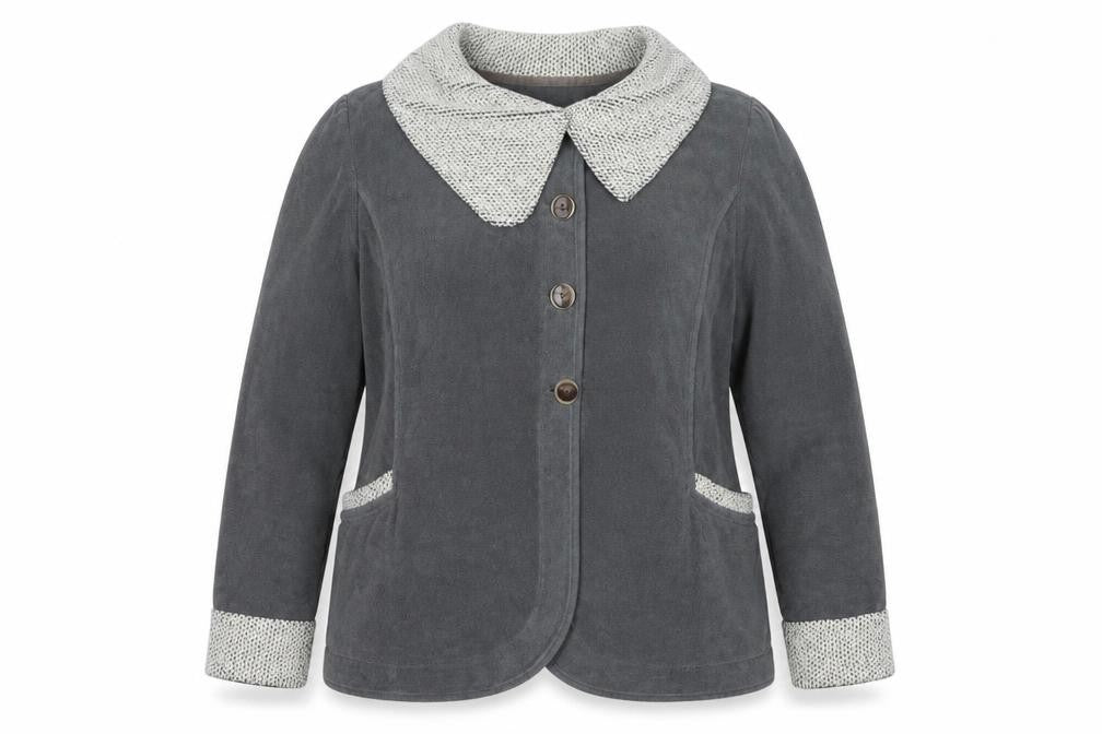 Marks & Spencer Women’s Grey Knit Trim Fleece Jacket XL