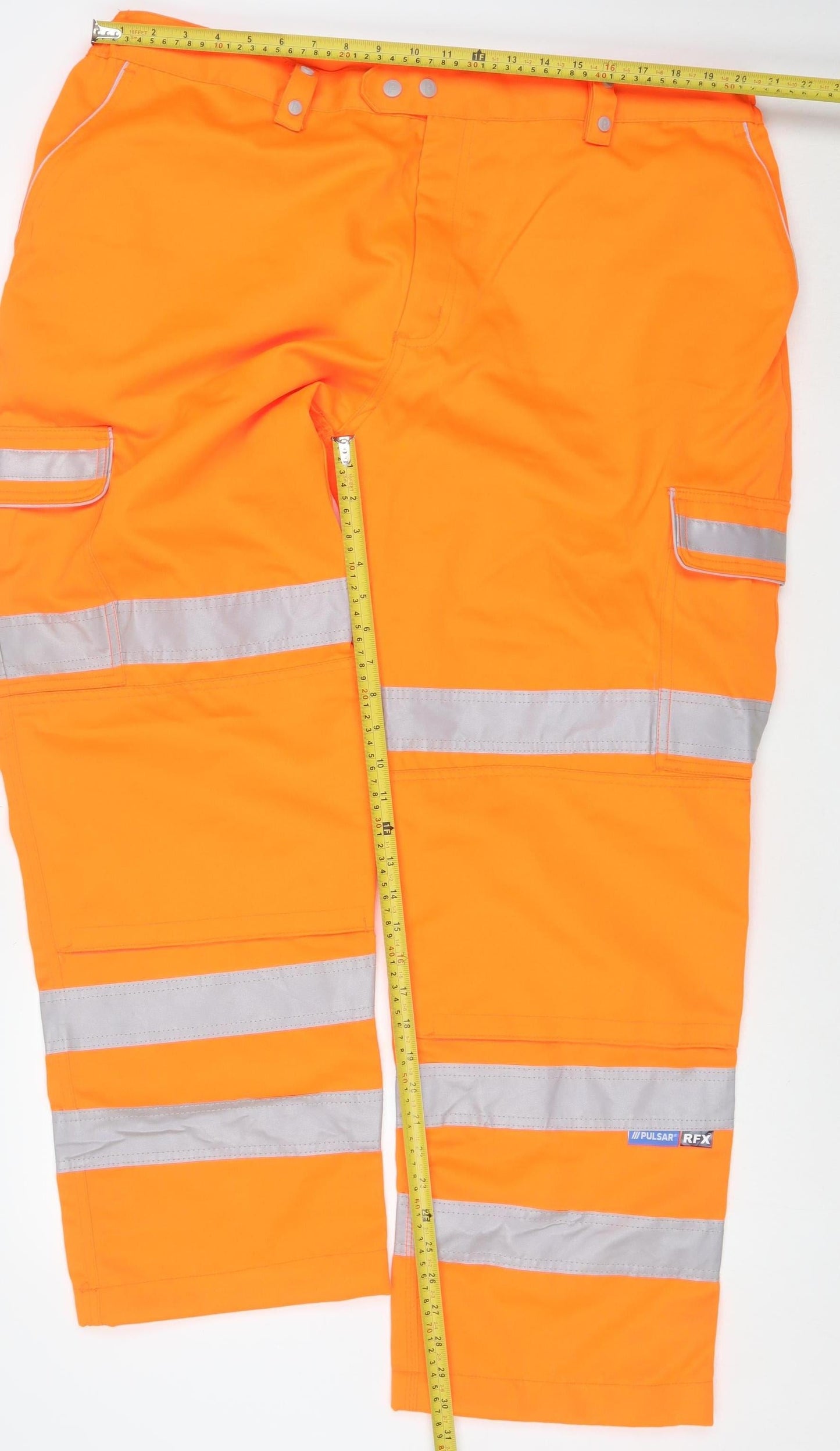 Pulsar Men's Orange High Visibility Workwear Trousers 44W 31L