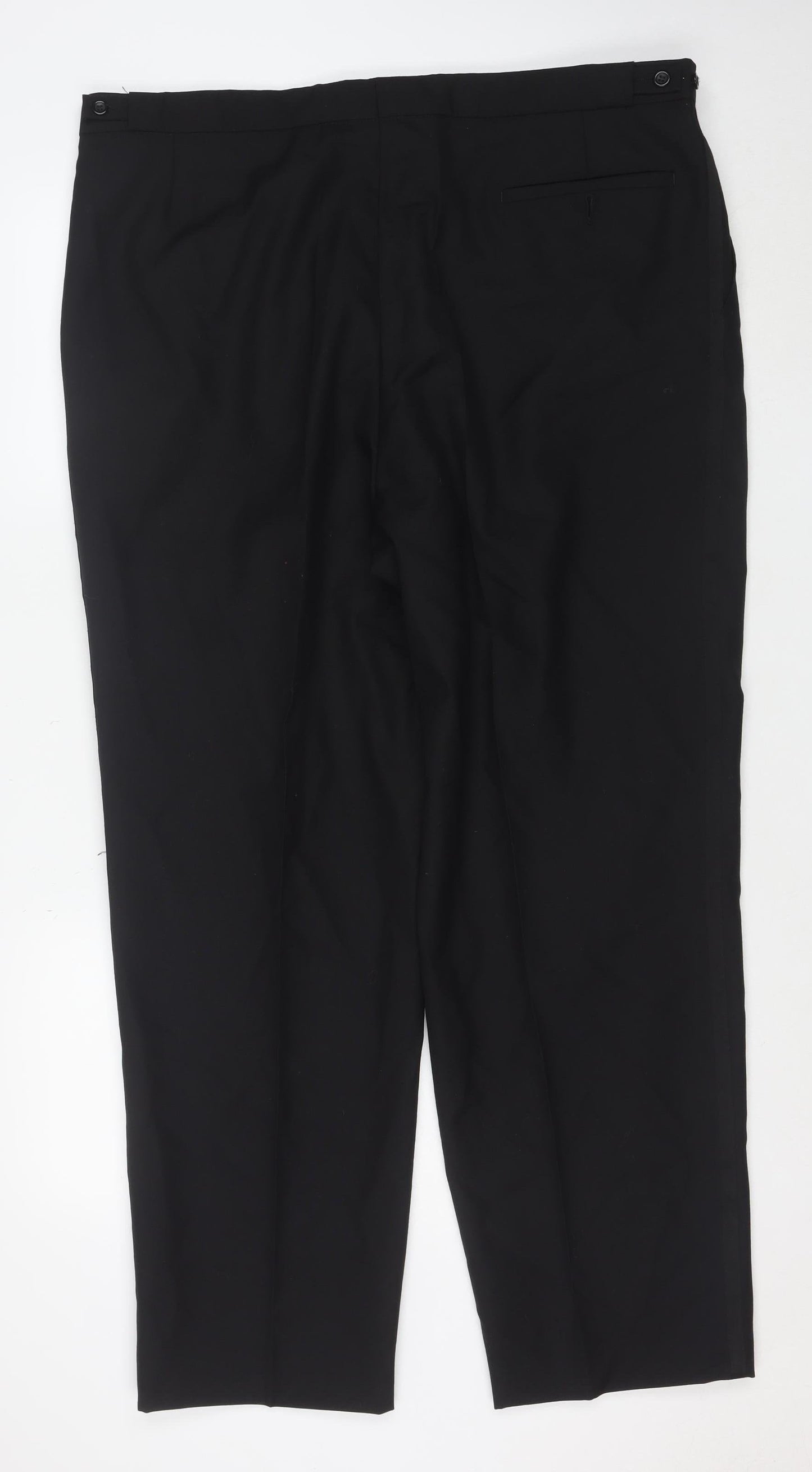 Berwin & Berwin Men's Black 42W Wool Pleated Dress Trousers