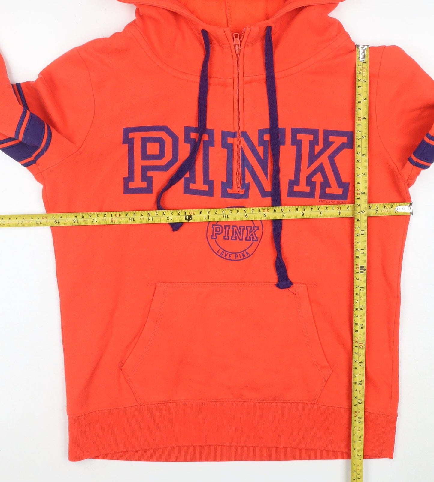 Victoria's Secret PINK Women's Orange S Half Zip Hoodie