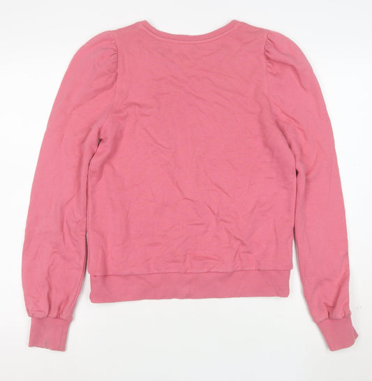ME+EM Women Pink Cotton Long Sleeve Pullover Sweatshirt Size 12