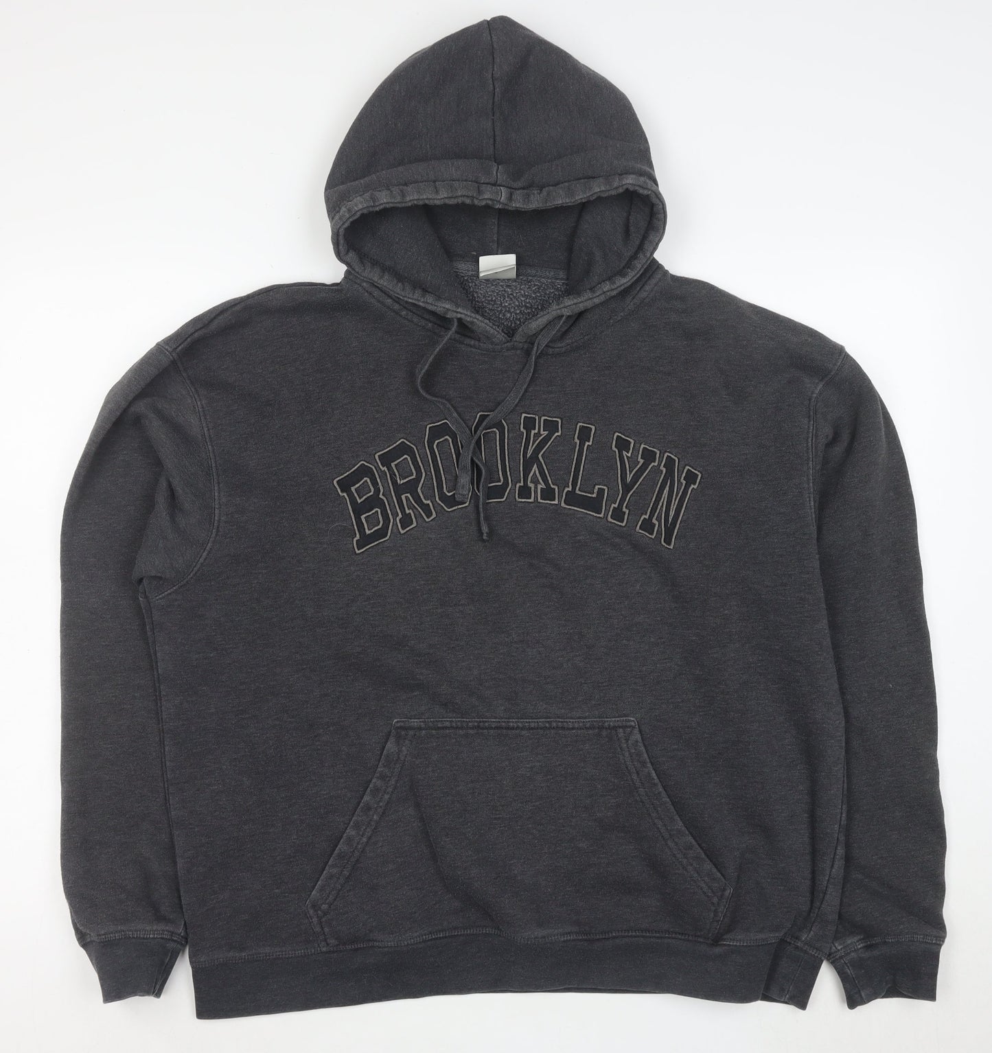 Zayan Mens Grey XL Pullover Hoodie Brooklyn Graphic Fleece
