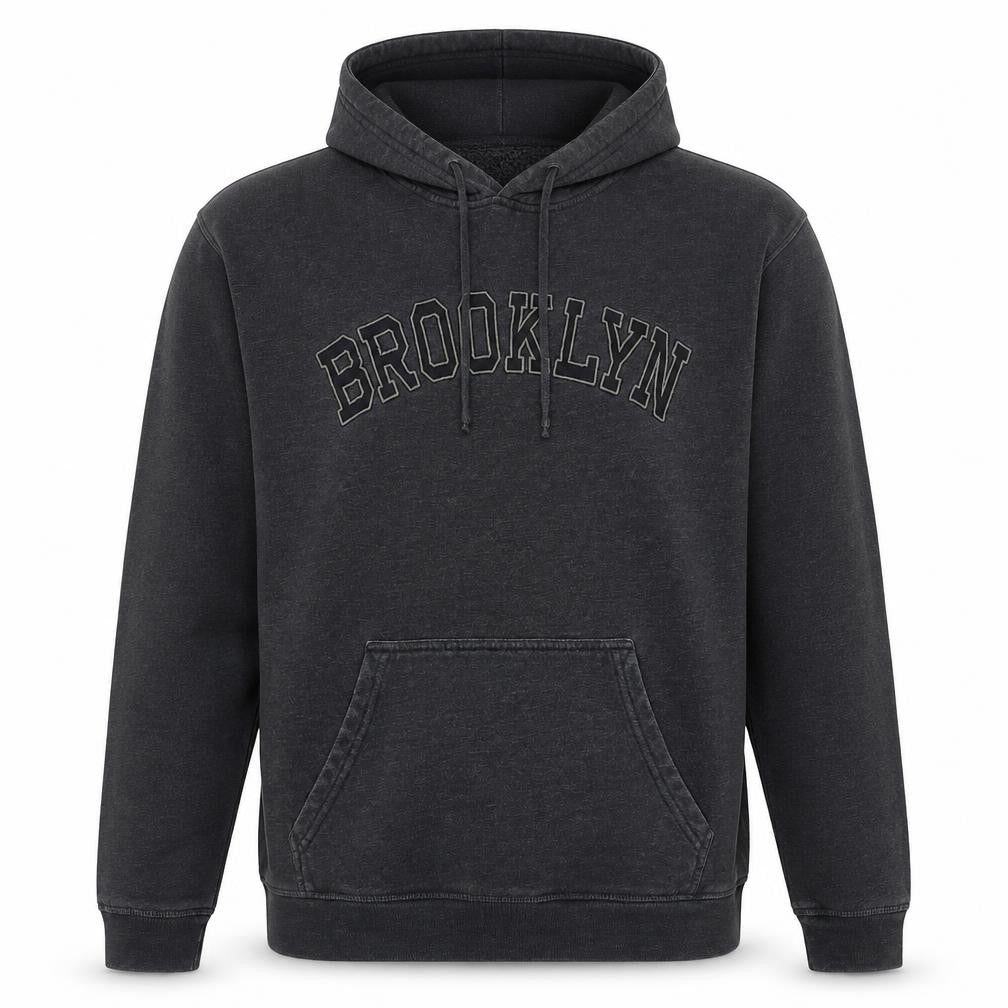 Zayan Mens Grey XL Pullover Hoodie Brooklyn Graphic Fleece