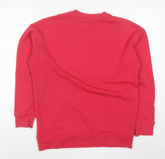 Adidas Womens Red Crew Neck Pullover Sweatshirt XS UK 6