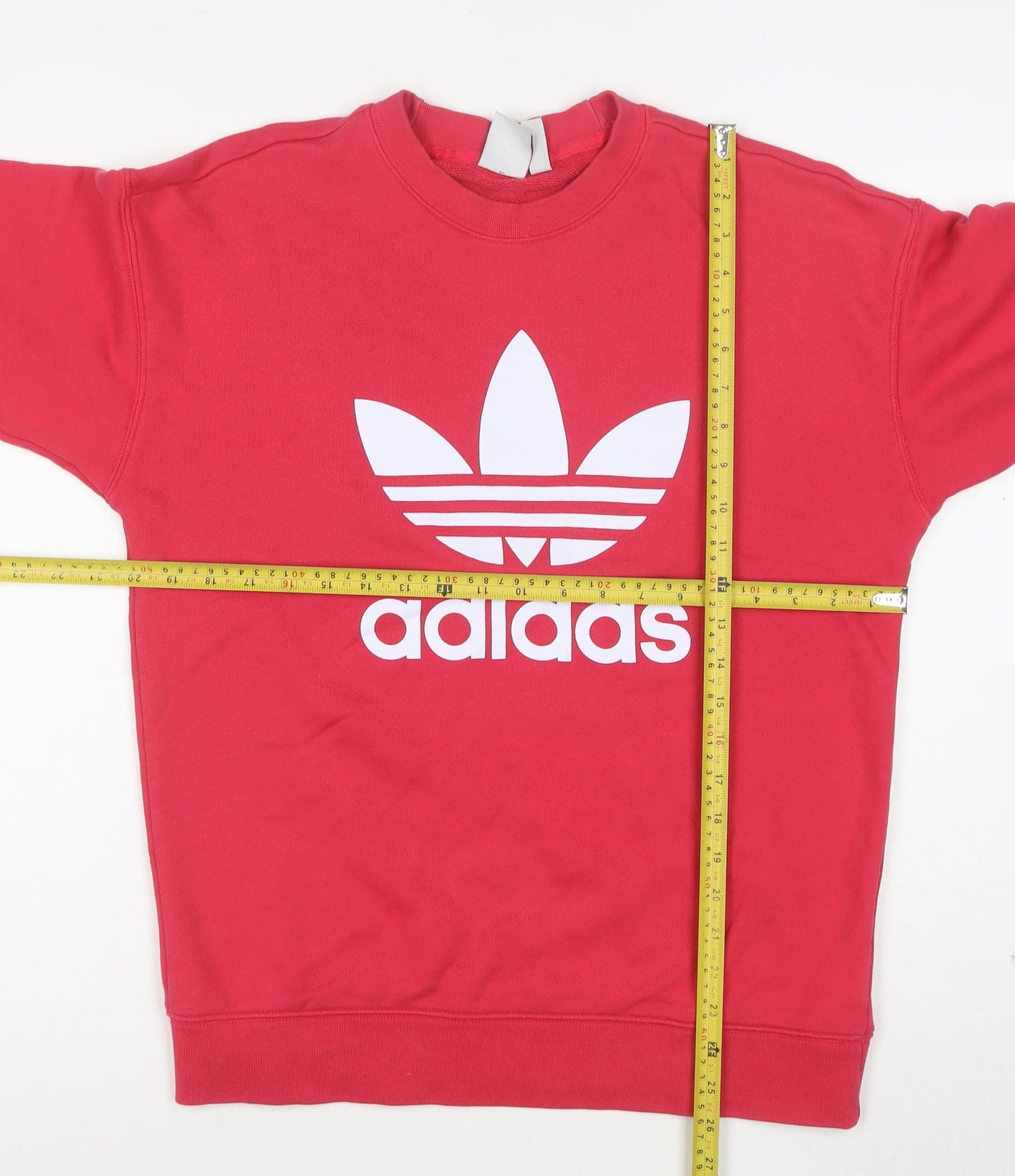 Adidas Womens Red Crew Neck Pullover Sweatshirt XS UK 6