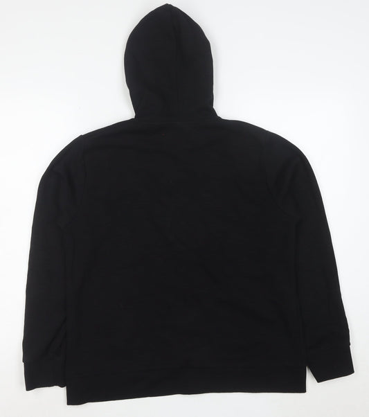 Kappa Women's Black XL Full Zip Hoodie Cotton Blend Sportswear