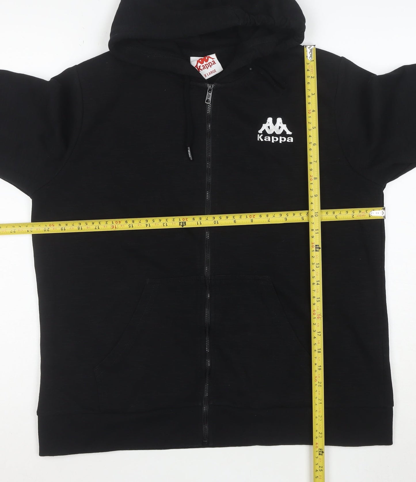 Kappa Women's Black XL Full Zip Hoodie Cotton Blend Sportswear