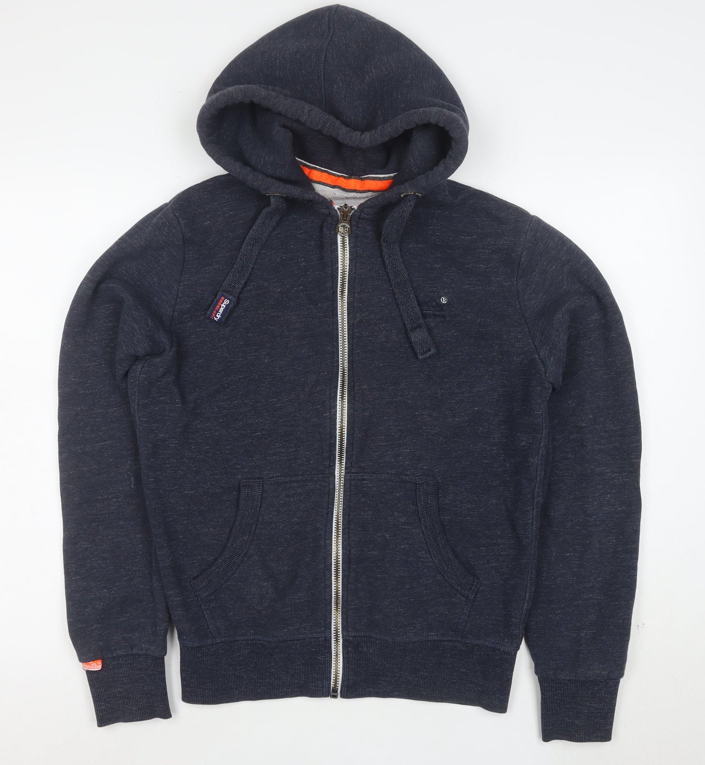 Superdry Men's Blue Full Zip Hoodie Size M Cotton Blend