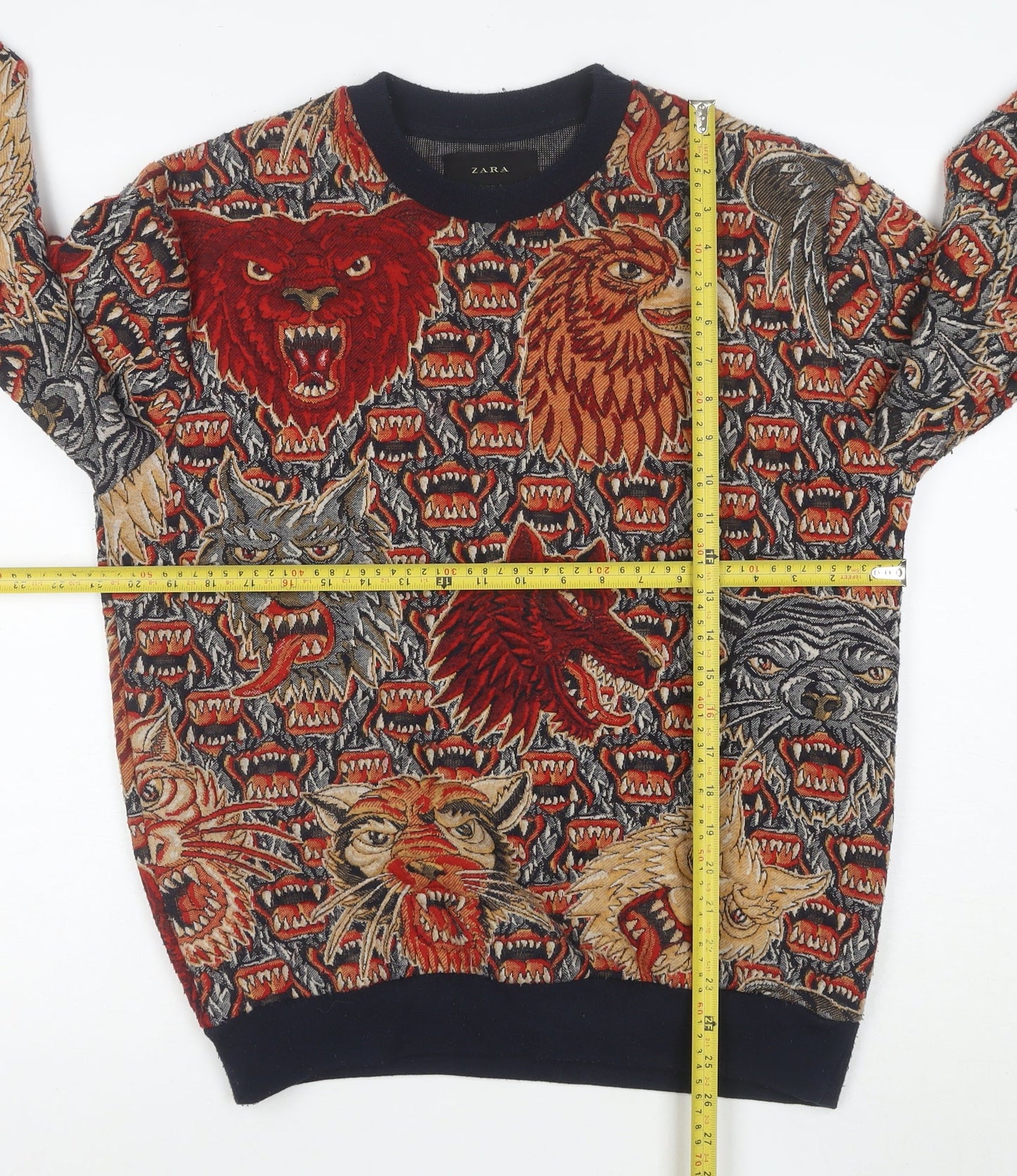 Zara Men's Multicoloured Animal Print Embroidered Jacket S