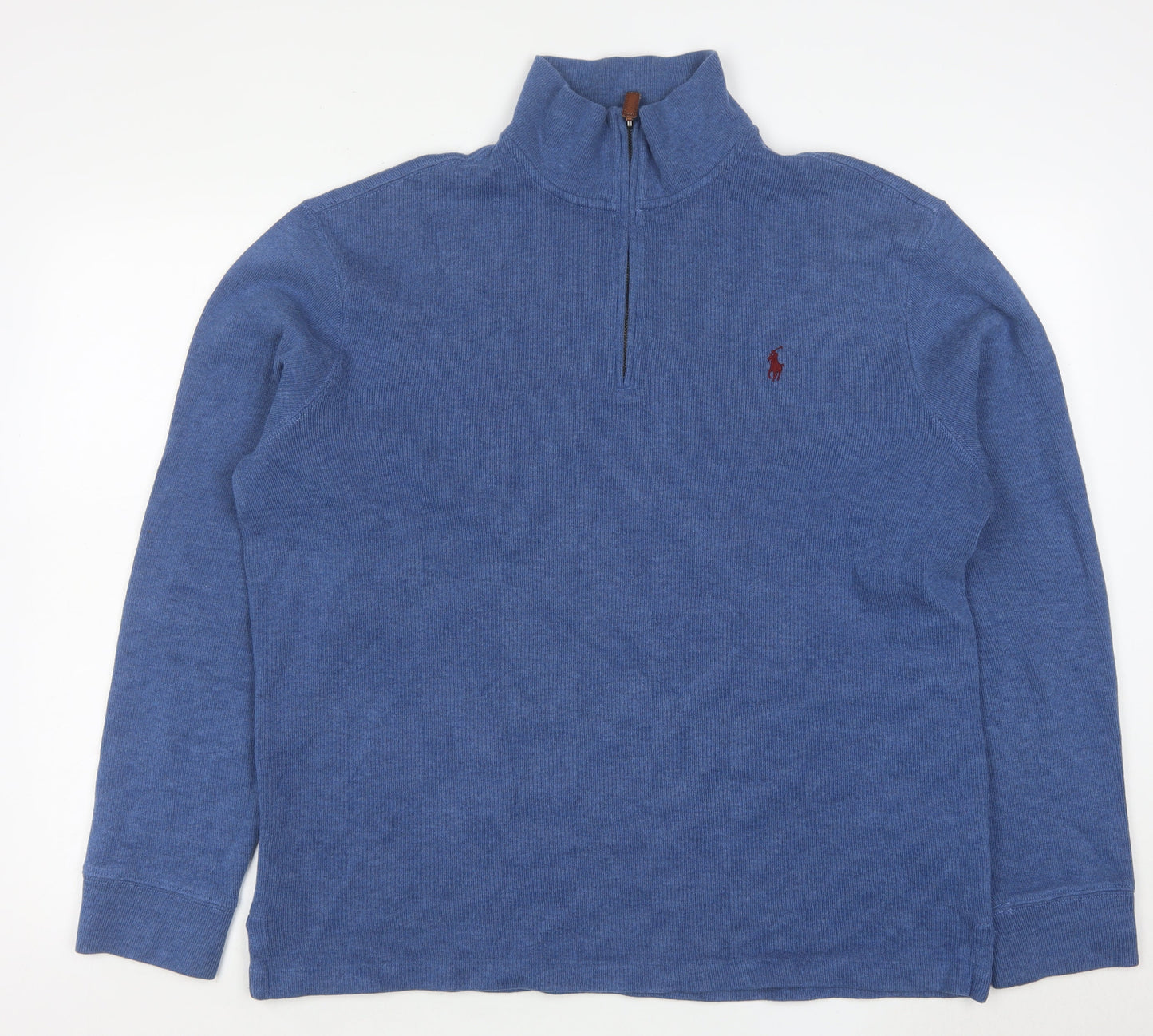 Polo Ralph Lauren Men's Blue 1/4 Zip Cotton Pullover Sweatshirt Size L