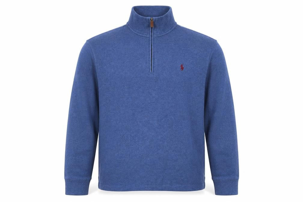 Polo Ralph Lauren Men's Blue 1/4 Zip Cotton Pullover Sweatshirt Size L