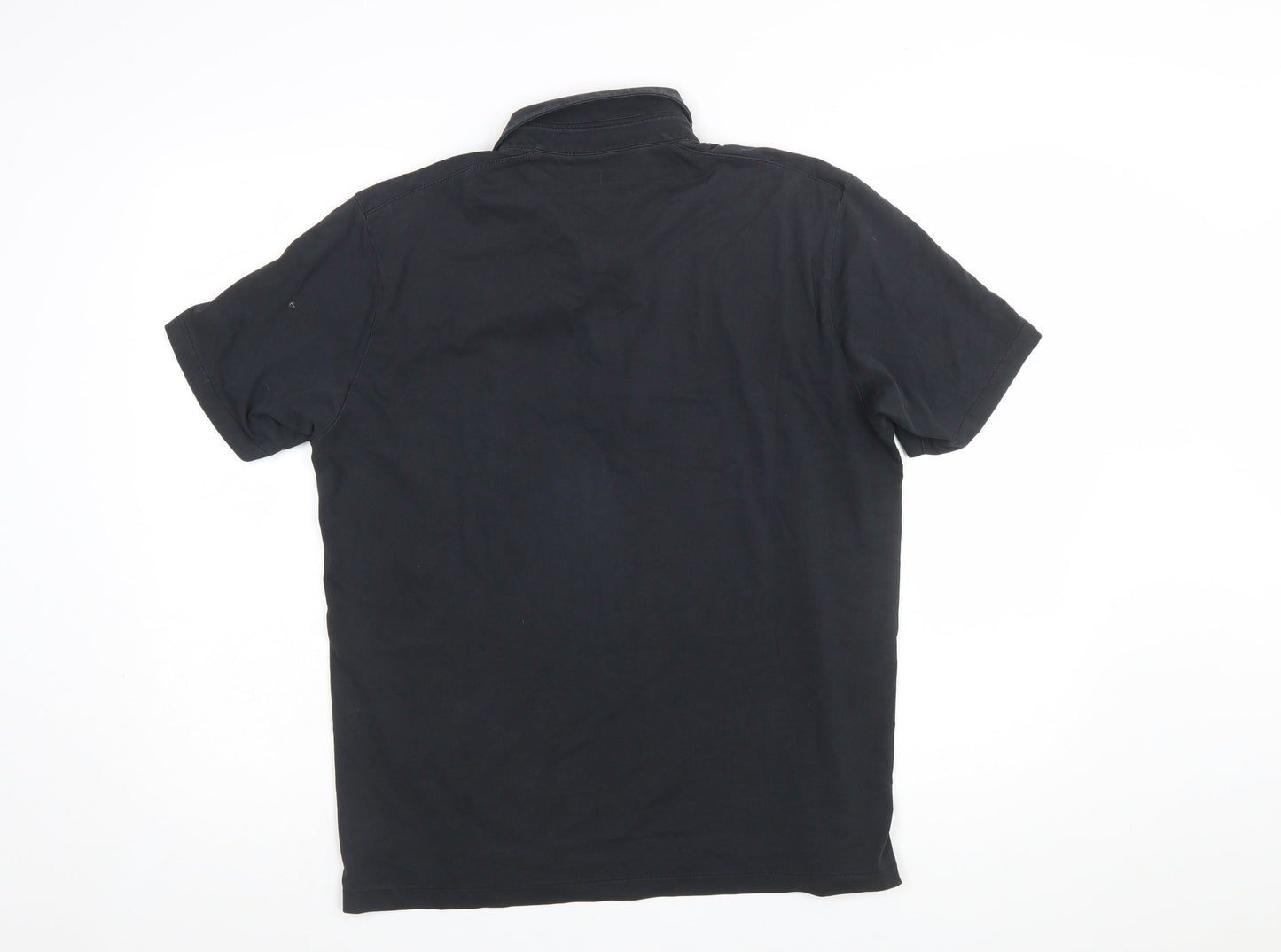 Uniqlo Men Black M AIRism Short Sleeve Polo Shirt