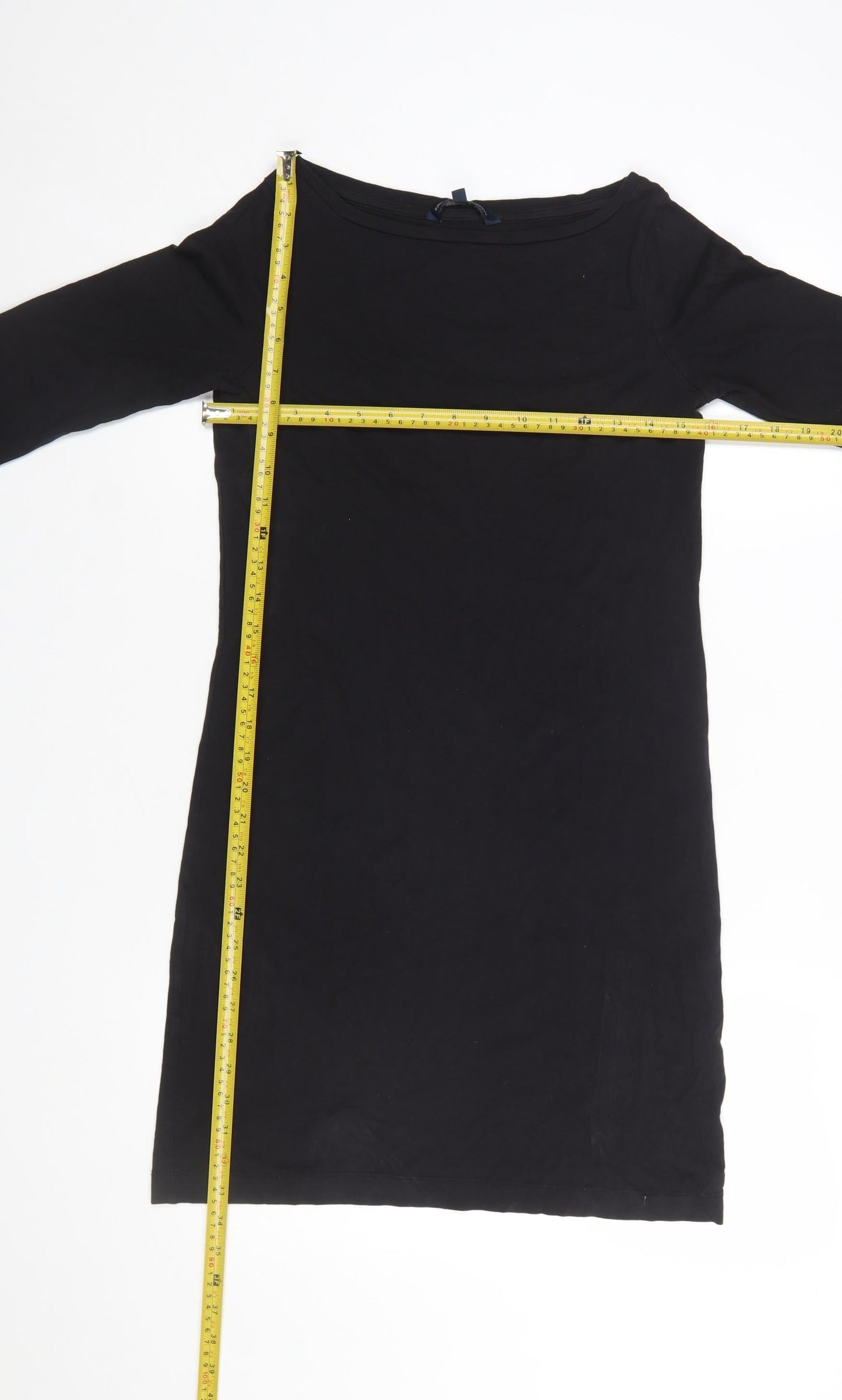 French Connection Women's Black Cotton Shift Dress Size 8
