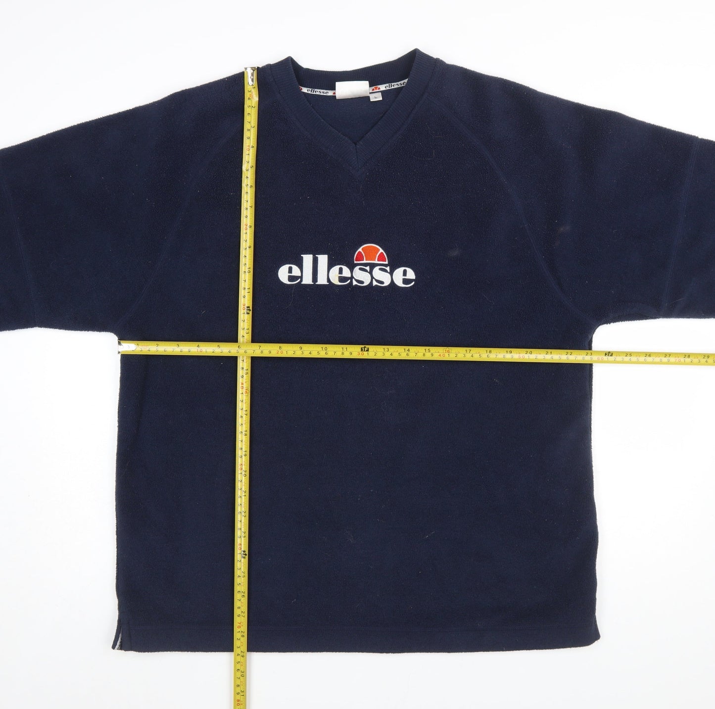 Ellesse Men's Blue Fleece Pullover Sweatshirt L Retro Sportswear