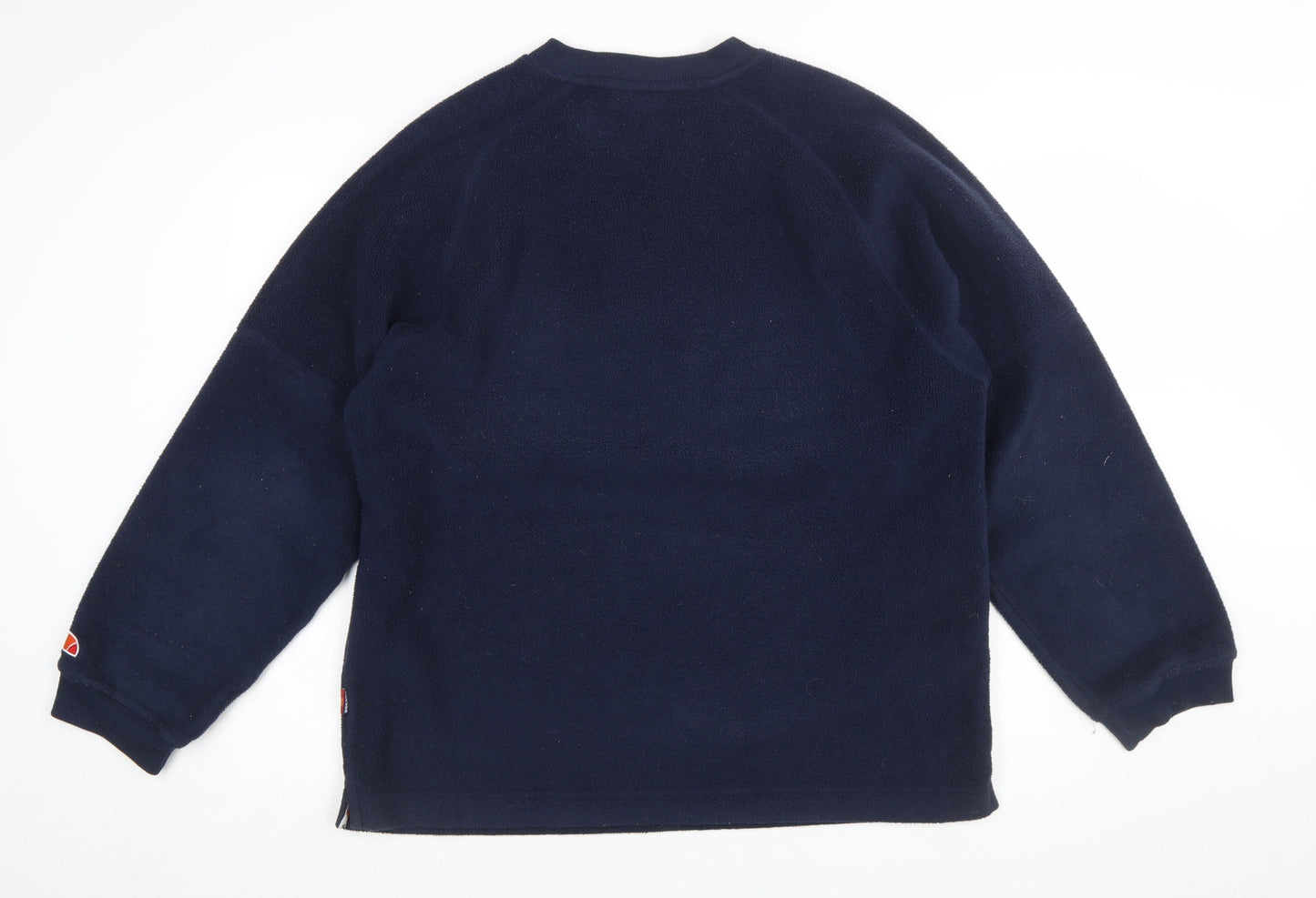Ellesse Men's Blue Fleece Pullover Sweatshirt L Retro Sportswear