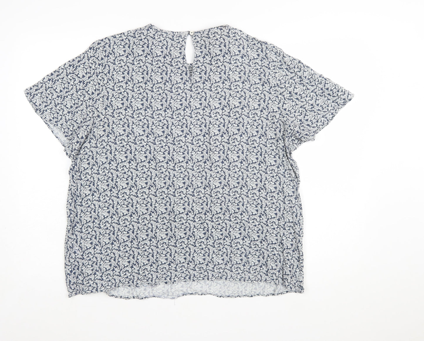 Marks and Spencer Women Blue Floral Viscose Tunic Blouse Size 12