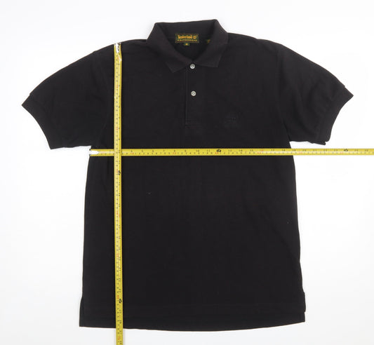 Timberland Men’s Black Cotton Polo Shirt M Regular Fit Casual