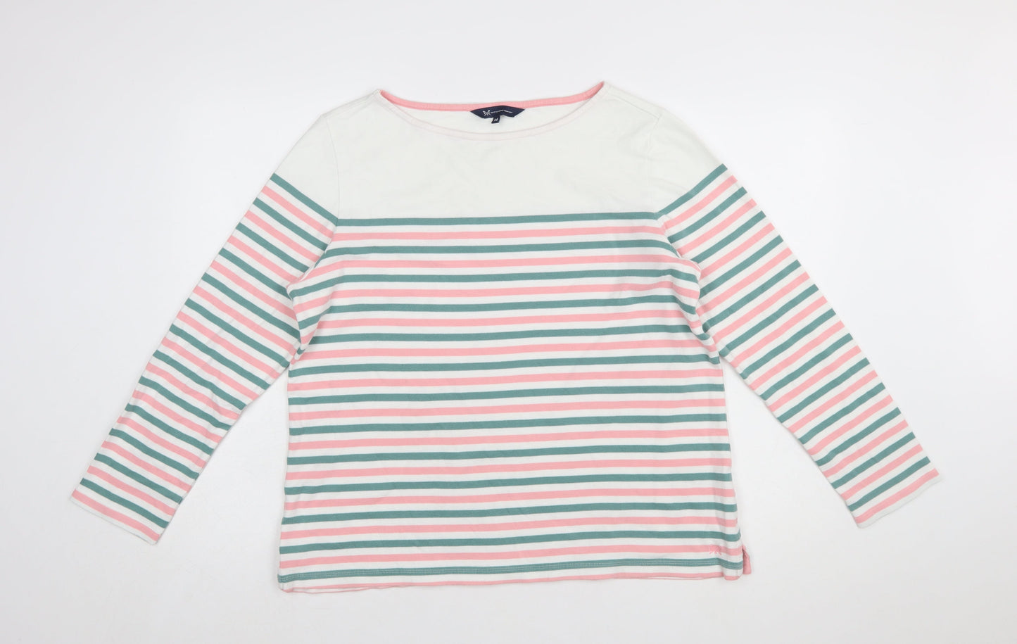 Crew Clothing Company Women’s Multicoloured Striped Cotton Long Sleeve T-Shirt Size 16