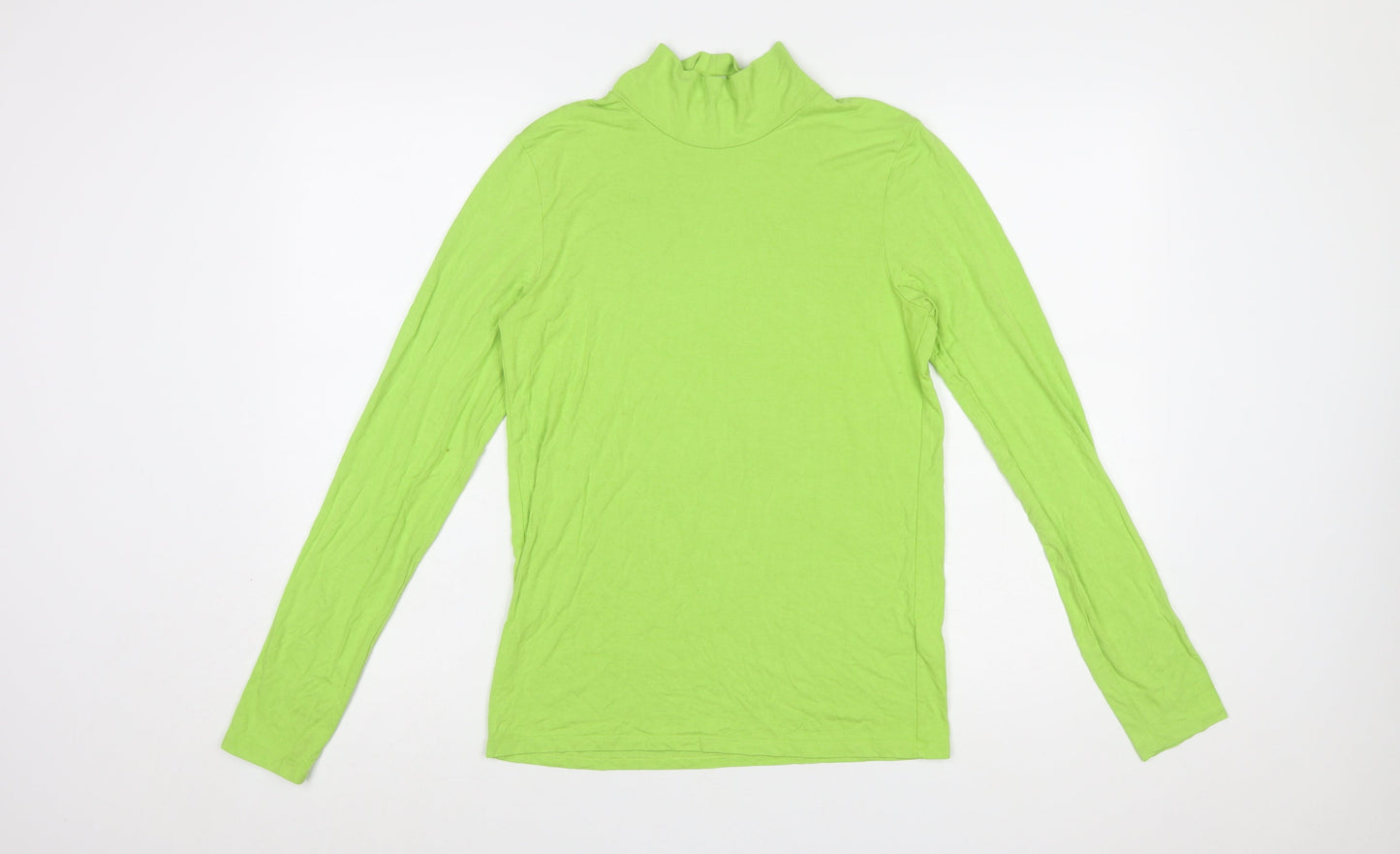 COS Women Green Roll Neck Long Sleeve Slim Fit Top Size 12