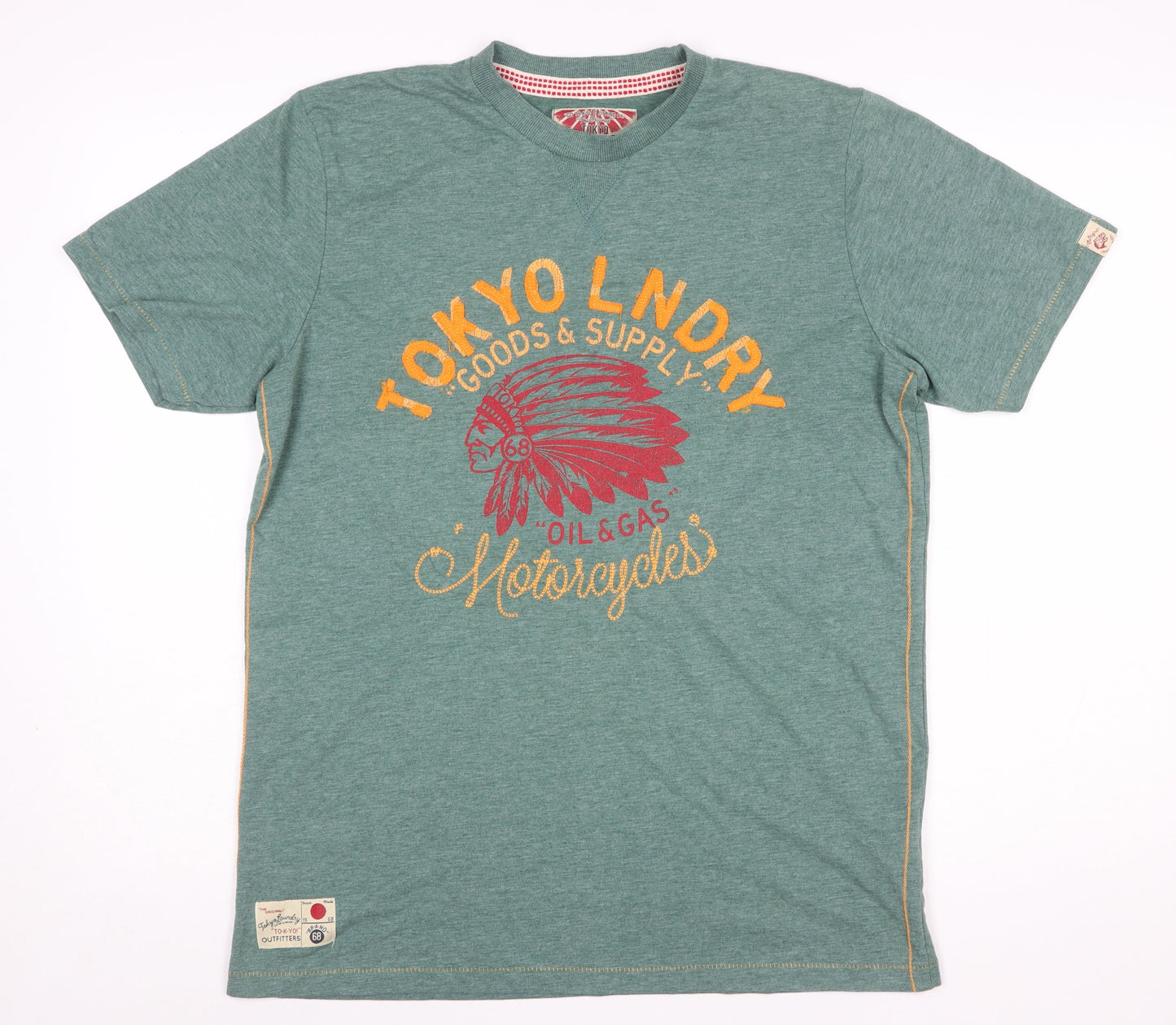 Tokyo Laundry Men's Green Graphic Motorcycle T-Shirt Size M