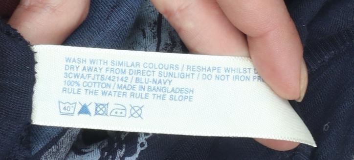 Fat Face Women's Blue Cotton Graphic T-Shirt Size 14