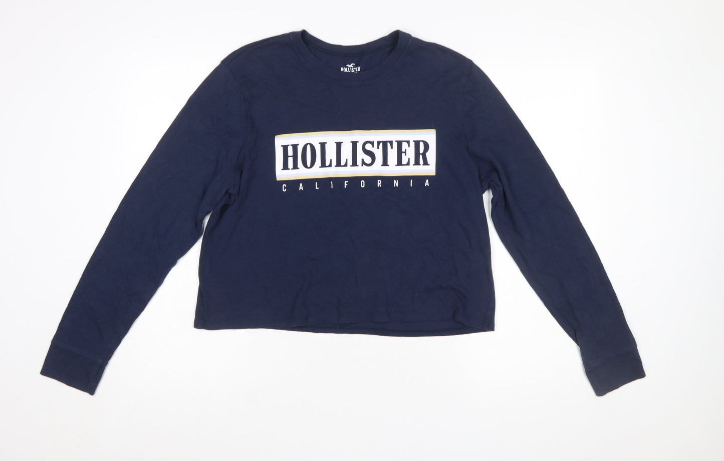 Hollister Womens Navy Blue Long Sleeve Pullover Sweatshirt Medium