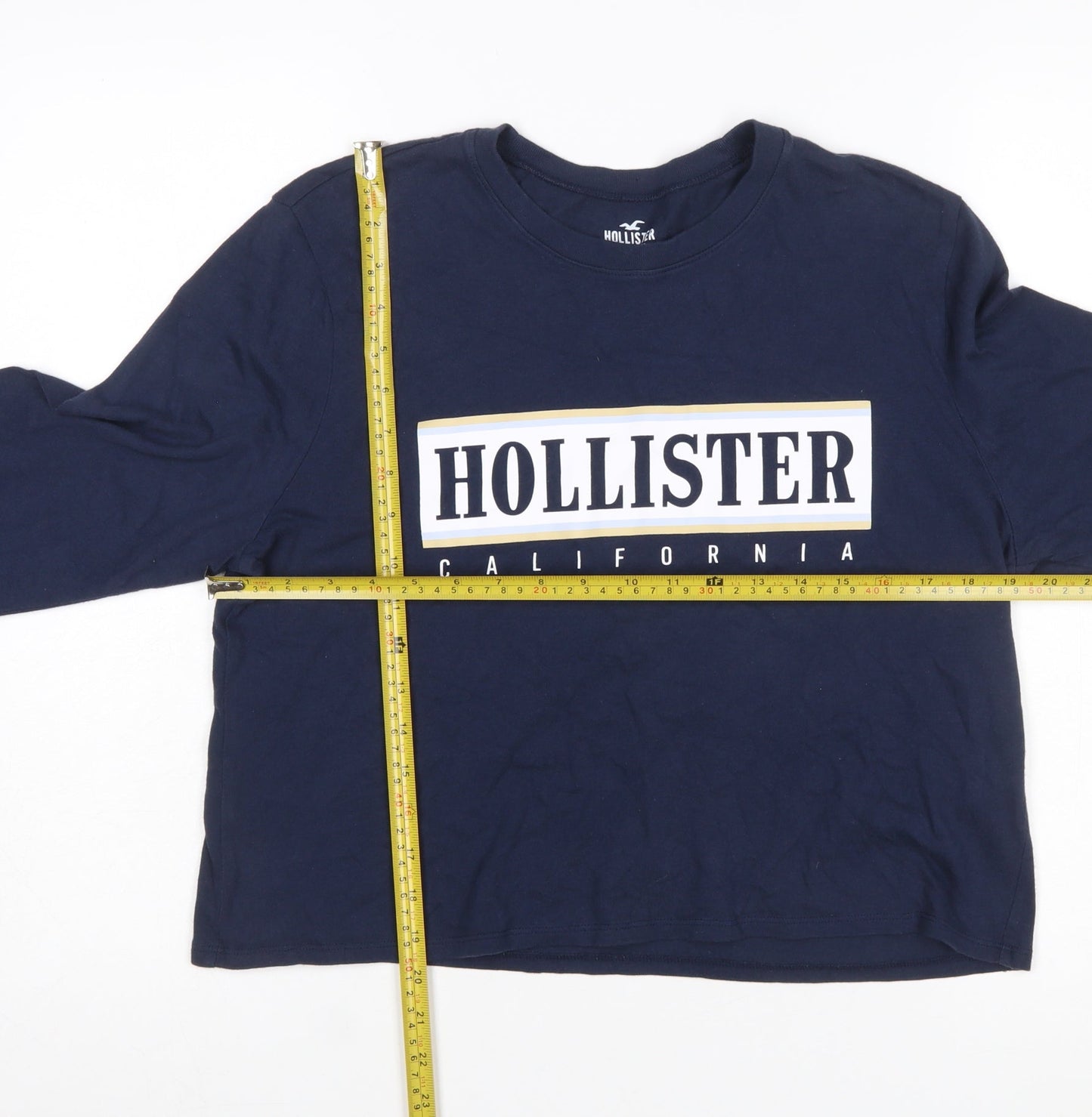 Hollister Womens Navy Blue Long Sleeve Pullover Sweatshirt Medium