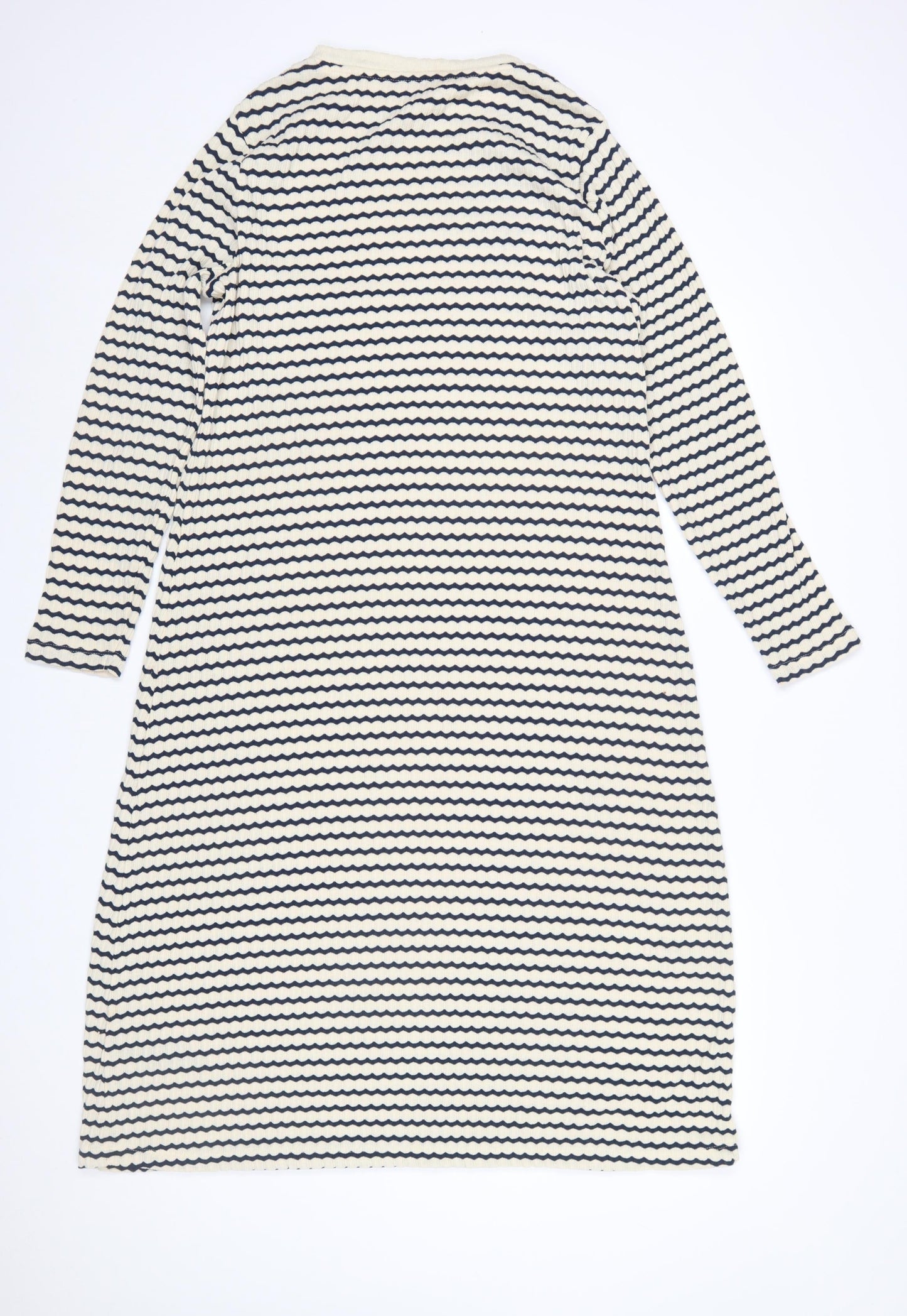 Marks and Spencer Women’s Navy Stripe Petite Shift Dress Size 16
