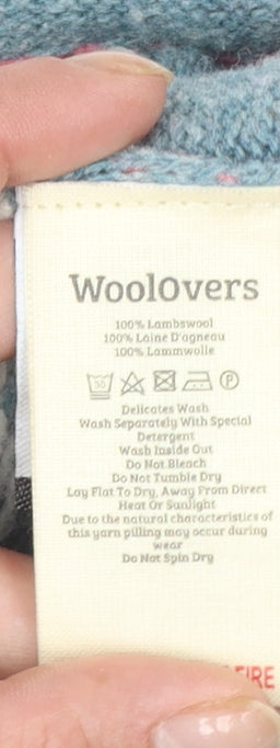 Woolovers Women's Blue Fair Isle Lambswool Pullover Jumper M