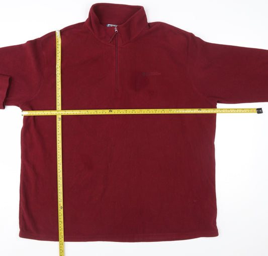 Mountain Warehouse Men's Red XXL Fleece 1/4 Zip Pullover Sweatshirt