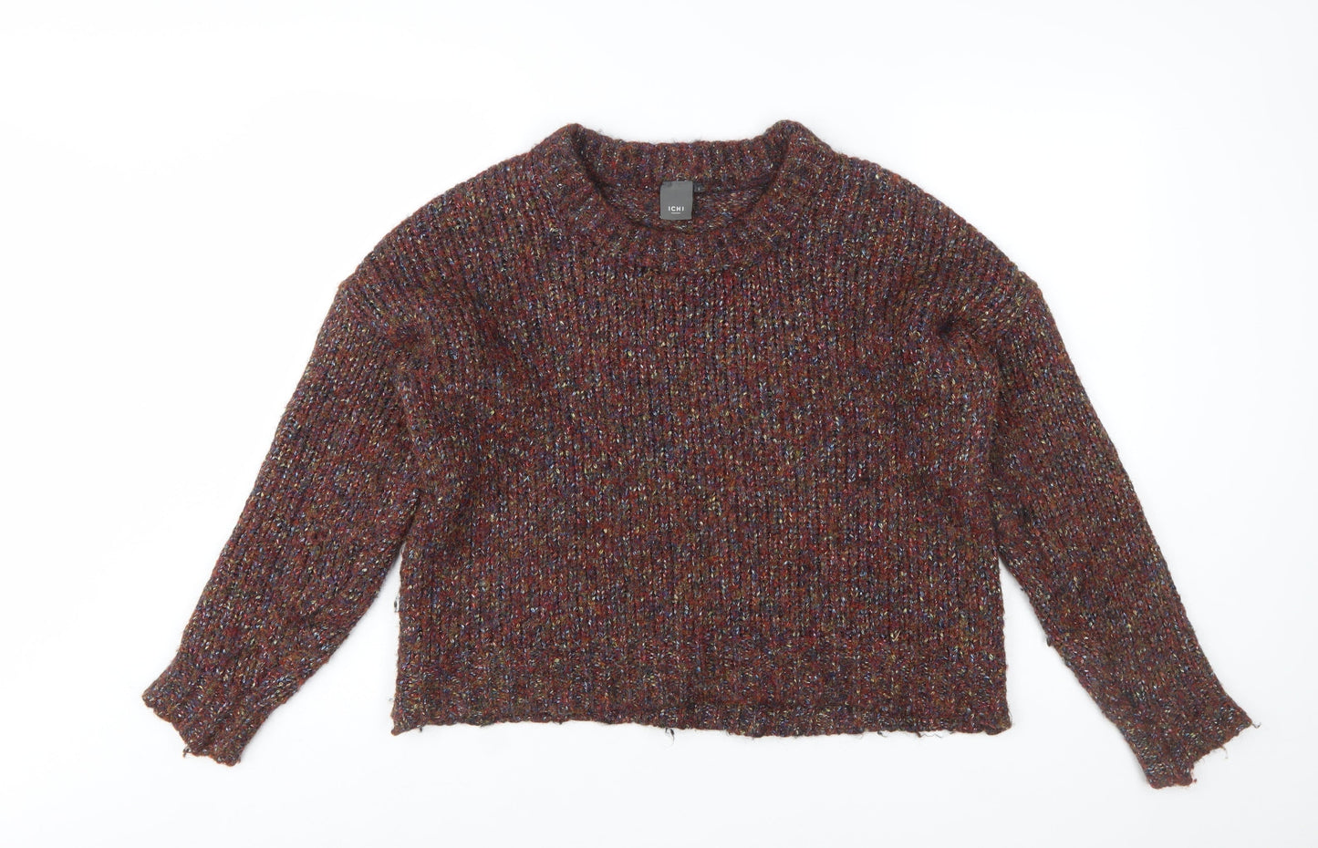 ICHI Women's Brown Chunky Knit Pullover Jumper Size S