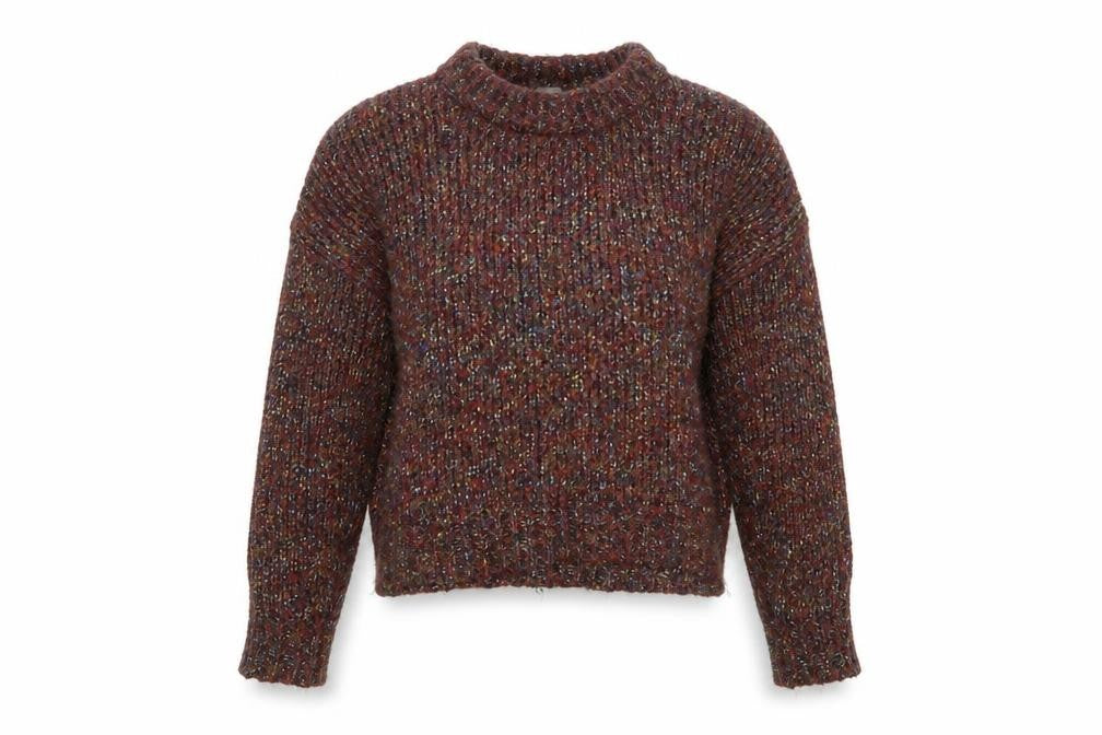 ICHI Women's Brown Chunky Knit Pullover Jumper Size S