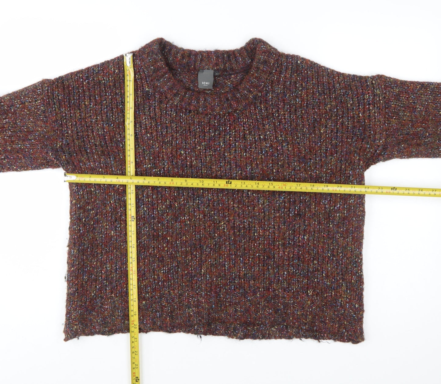 ICHI Women's Brown Chunky Knit Pullover Jumper Size S