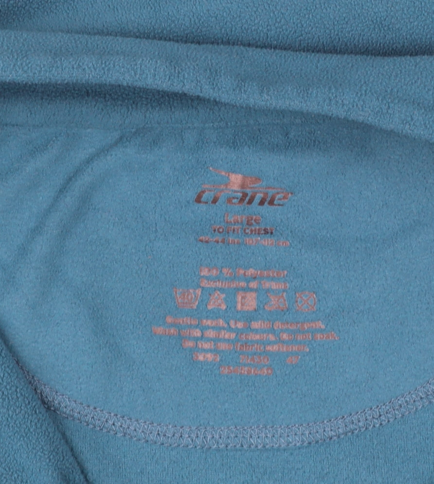 Crane Men's Blue Fleece 1/4 Zip Pullover Sweatshirt Size L
