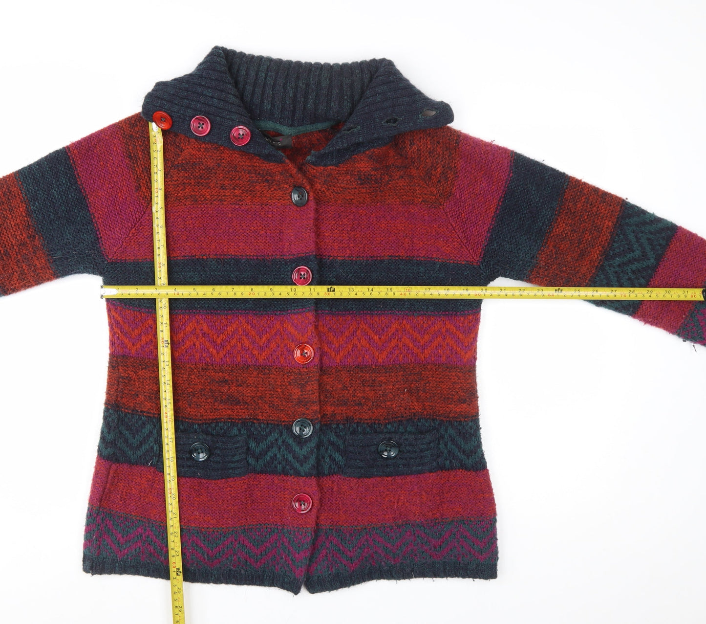 Marks and Spencer Women’s Multicoloured Striped Knit Cardigan L