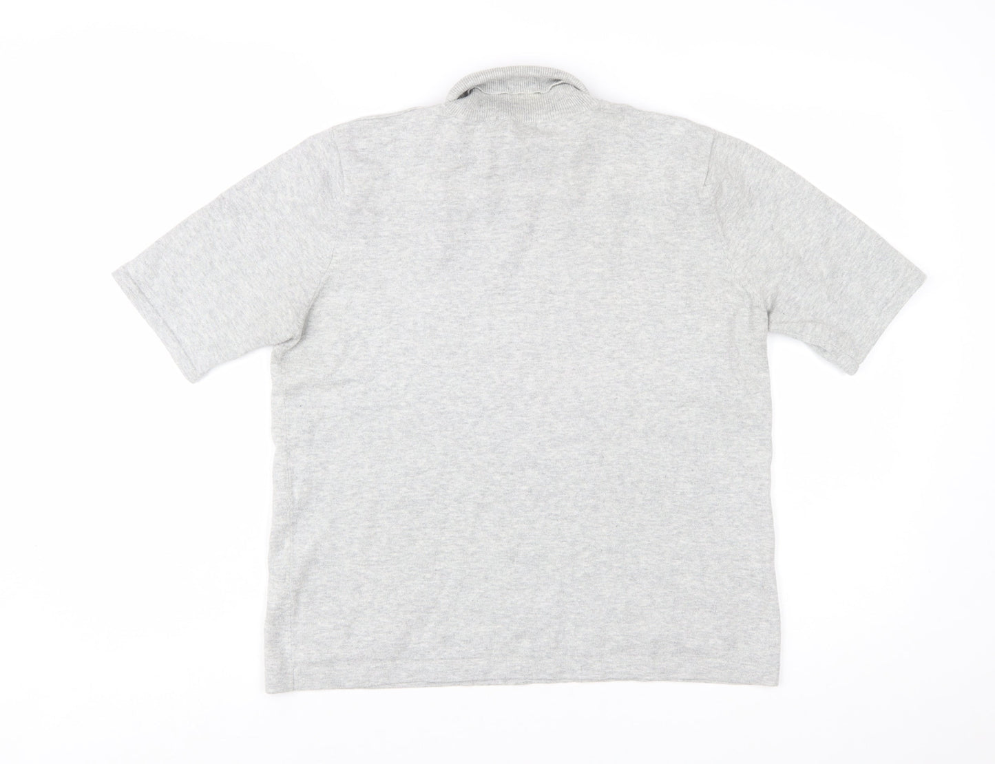 Windsmoor Womens Grey Roll Neck Short Sleeve Cotton Jumper Size M