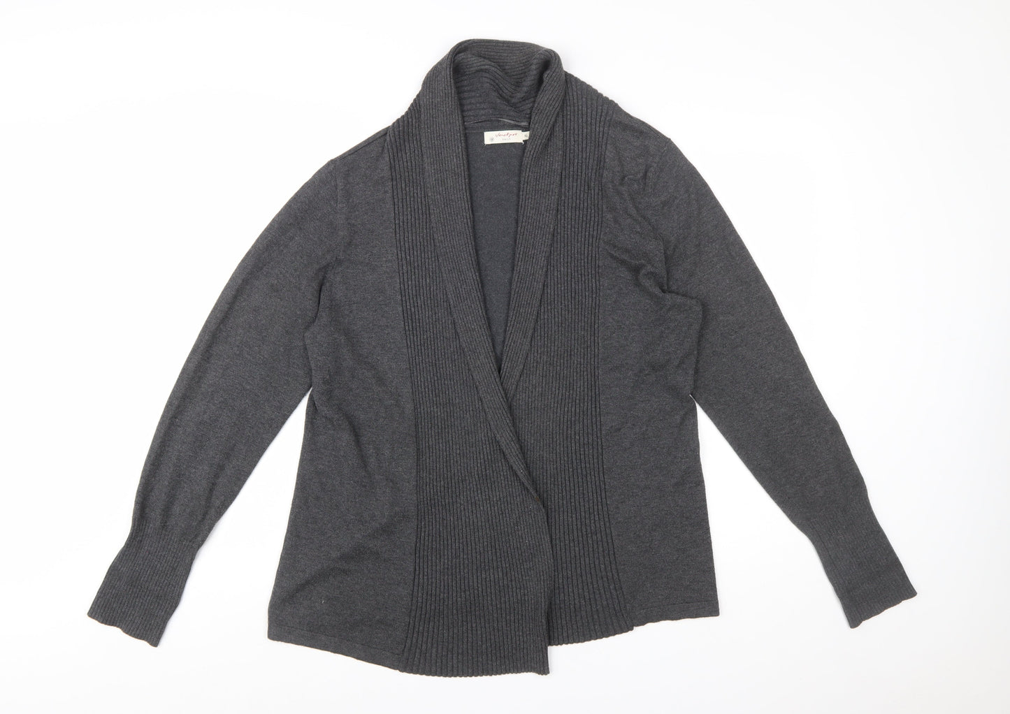 Jackpot Womens Grey Knit Cardigan XL Long Sleeve Open Front