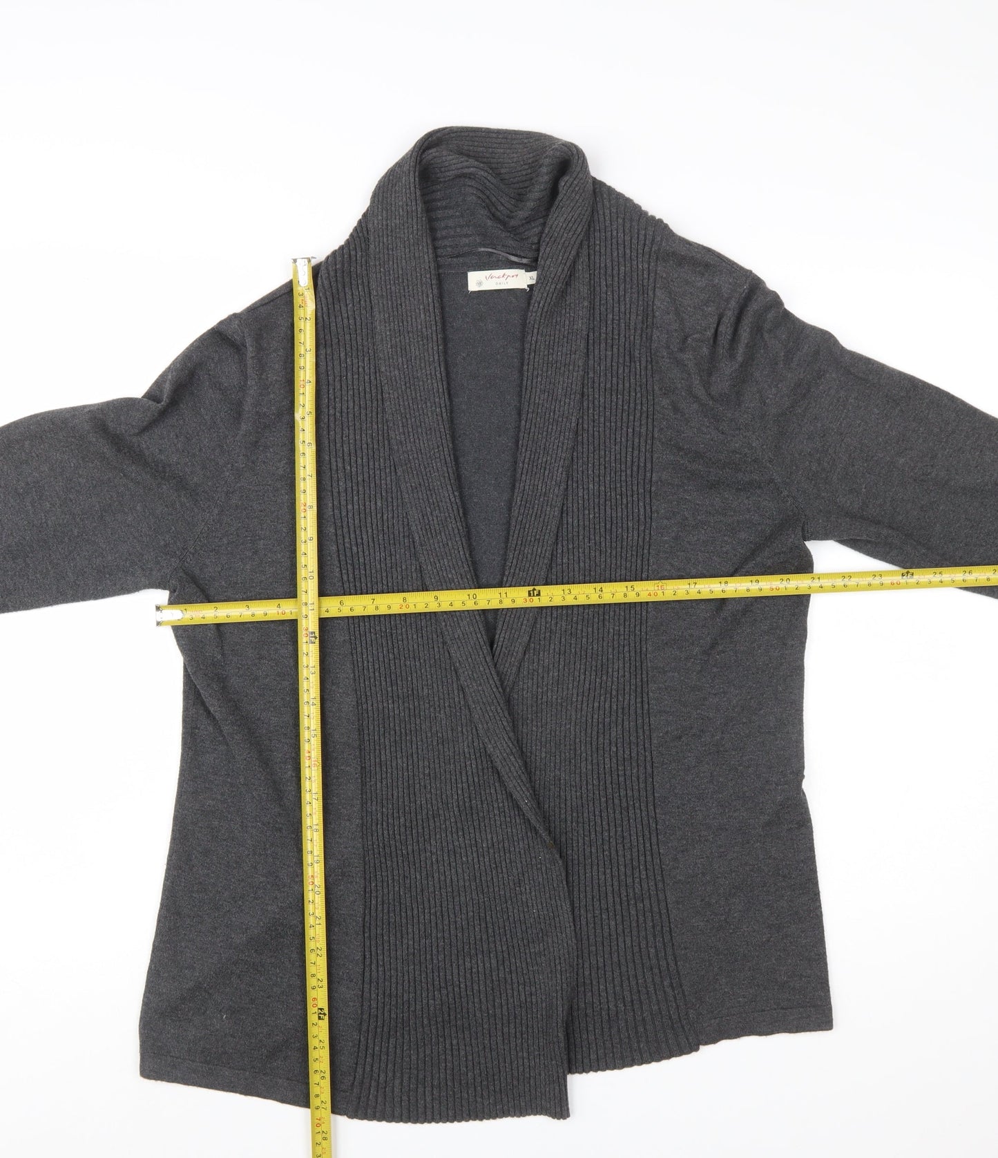 Jackpot Womens Grey Knit Cardigan XL Long Sleeve Open Front