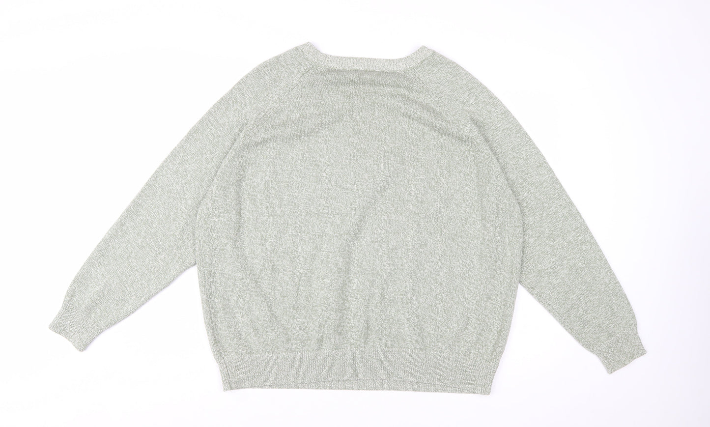 Marks and Spencer Women's Green Cotton Knit Jumper XL Crew Neck