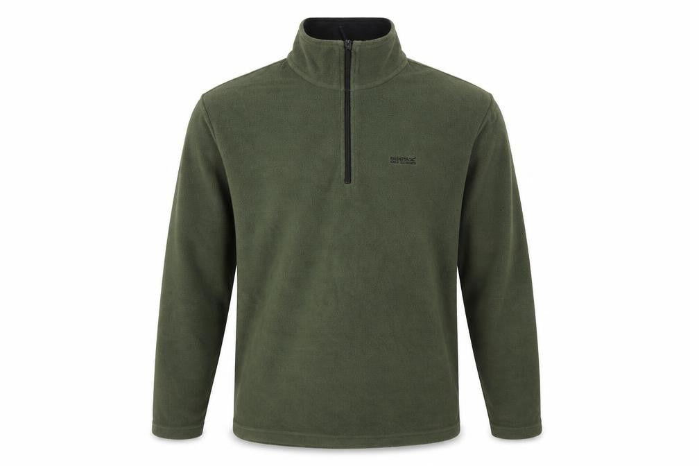 Regatta Mens Green Fleece Sweatshirt L 1/2 Zip Outdoor Pullover