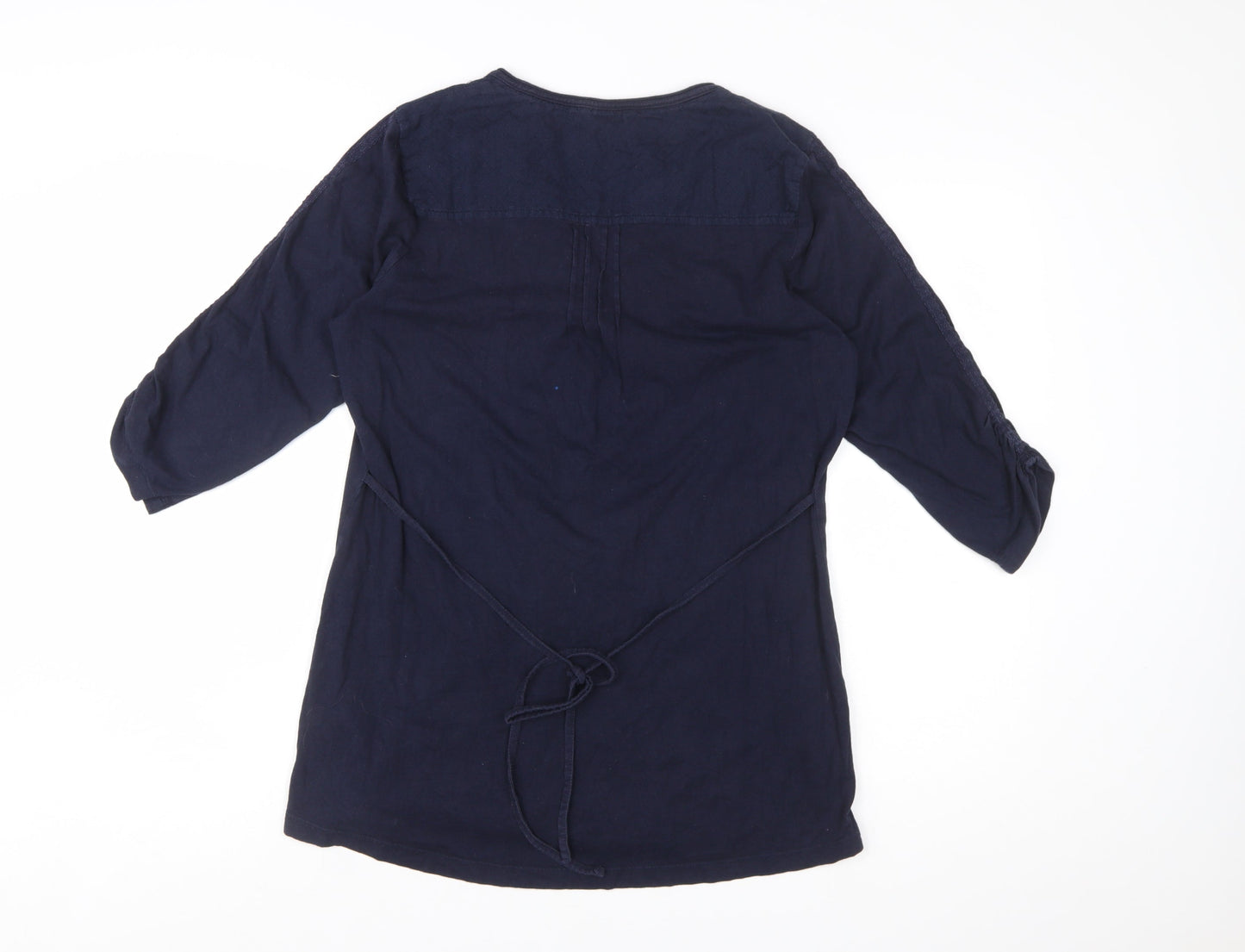 Marks and Spencer Per Una Women’s Blue Embroidered Cotton Tunic Blouse UK 14