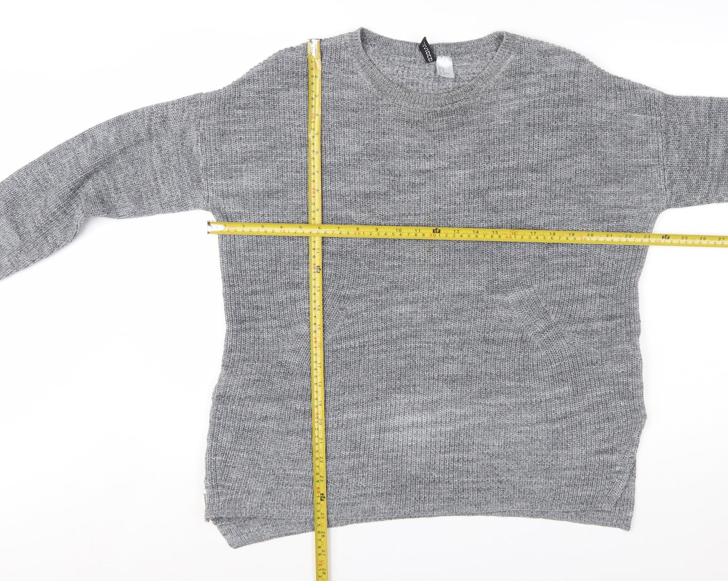 Divided Women’s Grey Crew Neck Knit Jumper Size 12 Long Sleeve Pullover