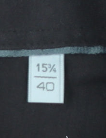 Thomas Maine Men's Black Slim Fit 15.75in Cotton Long Sleeve Button-Up Shirt